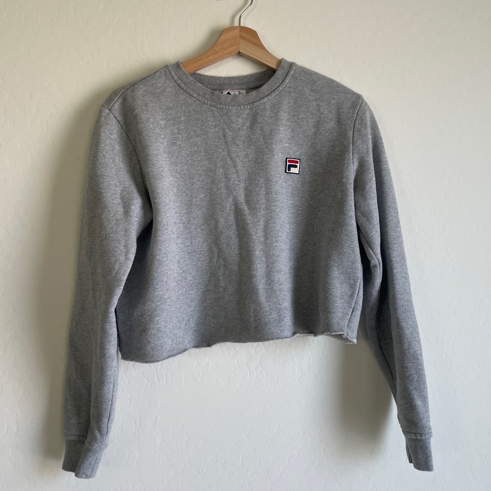 Champion | cropped grey sweatshirt crew neck pullover sweater size small